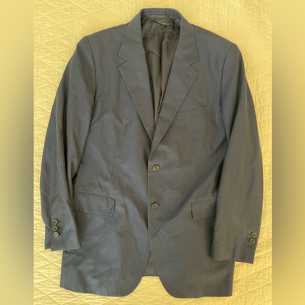 PRADA Made in Italy Slim Fit Wool & Cotton Blend Blazer in Navy Size‎ 44 R $4200
